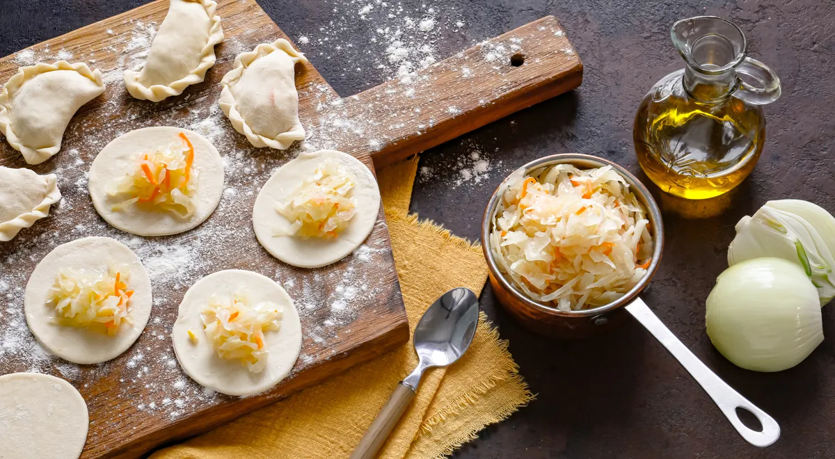 Fastenknödel mit gebratenem Sauerkraut