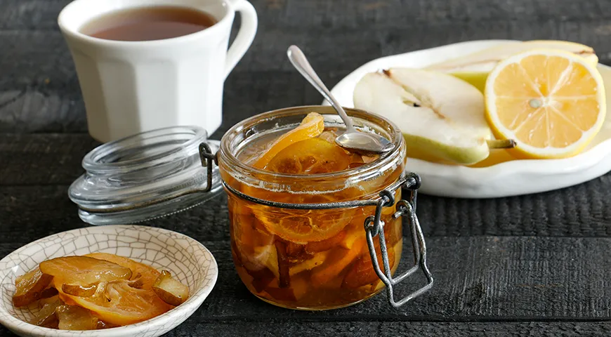 Birnenmarmelade mit Zitrone für den Winter