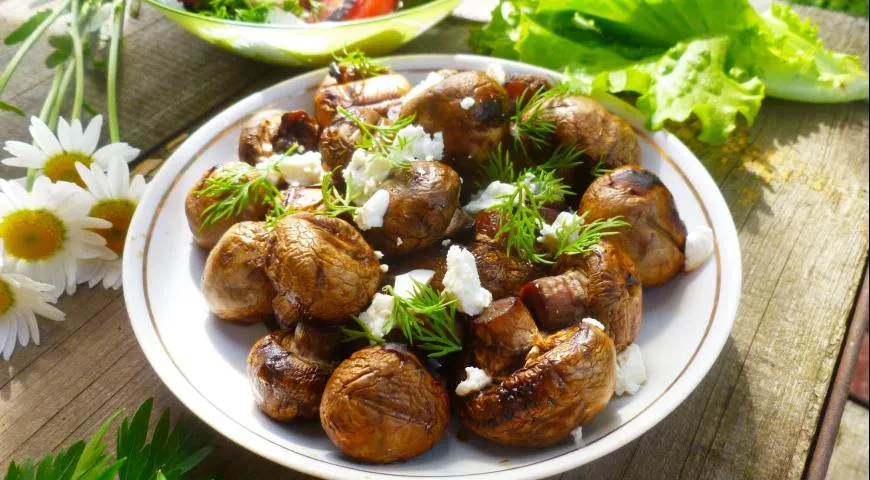 Gegrillte Champignons