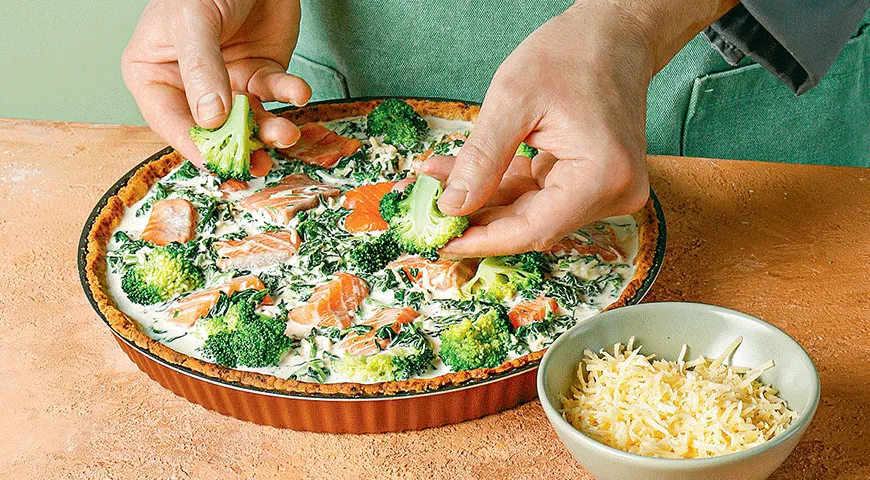 Die Kombination aus Brokkoli und Lachs in der Quiche ist bereits ein Klassiker