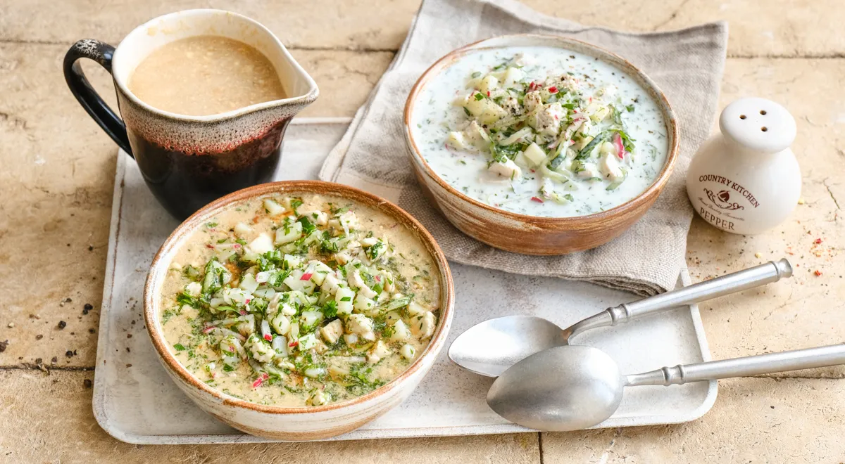 Okroshka mit Hähnchenbrust